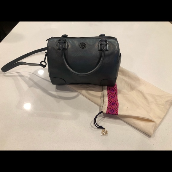 Tory Burch Robinson Hologram Middy Satchel - Picture 2 of 8